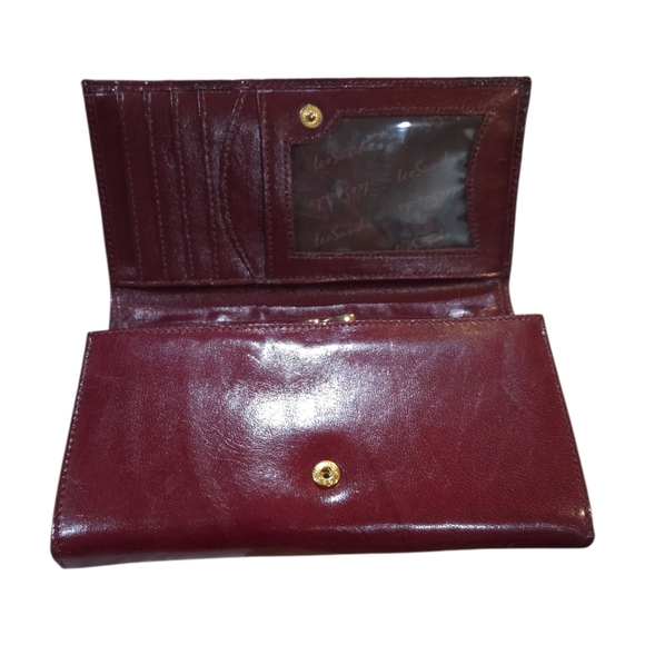 Lee Sands - Genuine Water Buffalo Leather Quality Burgundy Wallet w/Key Chain - Picture 7 of 13